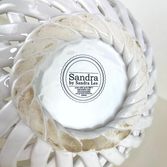 Sandra Lee Ceramic Woven Lattice Bread Bowl - Picture 4 of 6